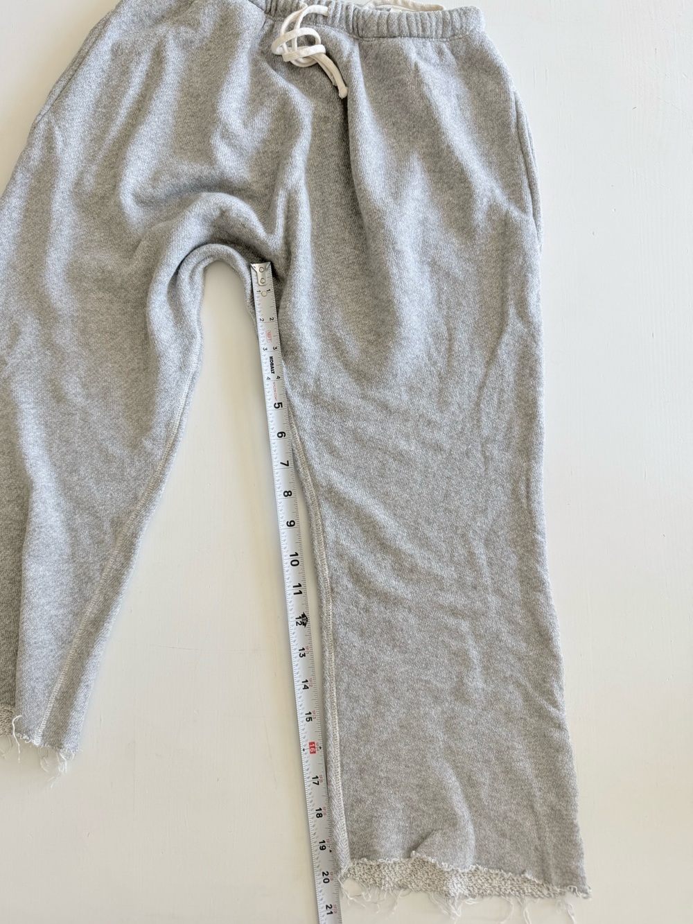 R13 Field Terry Sweatpants heather grey raw frayed edge Japanese street fashion - Picture 9 of 10